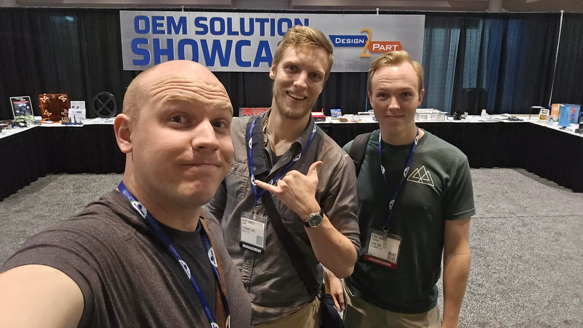 My 2 brothers Jonathan, Caleb and I. (left to right) at D2P trade show