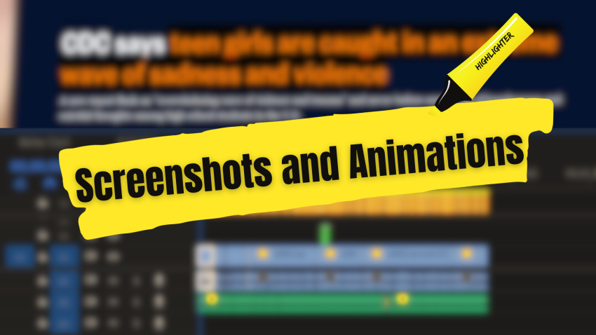 Screenshots and animations with premiere pro blurred background and highlighter pen